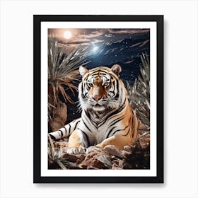 Tiger in a cosmic style Art Print