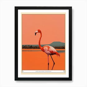 Greater Flamingo Lake Manyara Tanzania Tropical Illustration 5 Poster Art Print