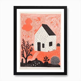 A House In Australia, Abstract Risograph Style 3 Art Print