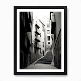 Girona, Spain, Black And White Photography 4 Art Print