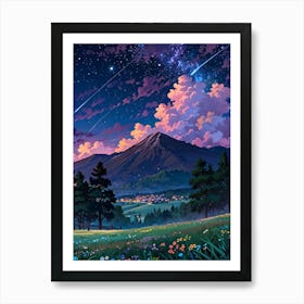 Night Sky Anime aesthetic 37 Art Print