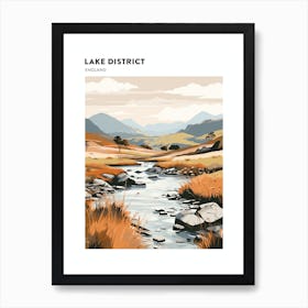 Lake District National Park England 4 Hiking Trail Landscape Poster Art Print