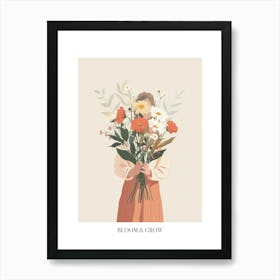 Bloom And Grow Spring Girl With Wild Flowers 8 Art Print