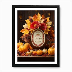 Authentic Turkey Centerpiece Bursting With The Warm Hues Of A Thanksgiving Festival Theme Position (2) Art Print