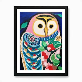Maximalist Animal Painting Owl 1 Art Print
