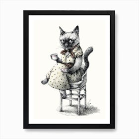 Portrait Of Lady Cat Art Print