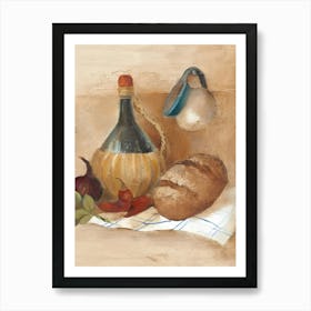 Olive Oil And Bread Art Print