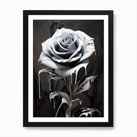 Black And White Rose 5 Art Print