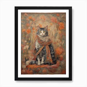 Cat In Scarf Art Print