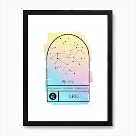 Leo Zodiac Sign| Rainbow Gradient Art Print