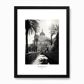 Poster Of Sorrento, Italy, Black And White Photo 1 Art Print