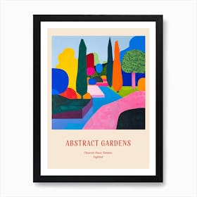 Colourful Gardens Chiswick House Gardens United Kingdom 4 Red Poster Art Print