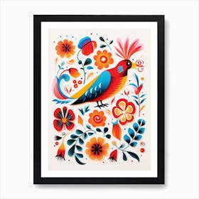 Scandinavian Bird Illustration Cardinal 3 Art Print