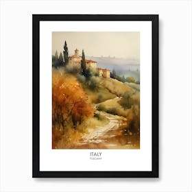 Italy, Tuscany 2 Watercolor Travel Poster Art Print