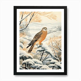 Winter Bird Painting Harrier 3 Art Print