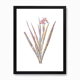 Stained Glass Stinking Iris Mosaic Botanical Illustration on White n.0108 Art Print