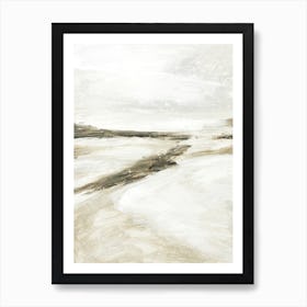 Effortless No 1 - Neutral Earth Tone Abstract Landscape Painting Art Print