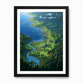 Whidbey Island Pointllism 7 Art Print