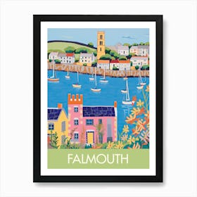 Falmouth England Travel Print Painting Cute Art Print