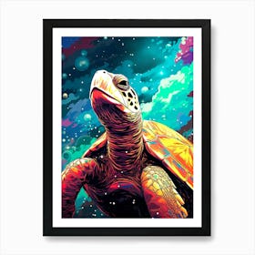 Turtle In Space 1 Art Print