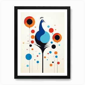 Peacock Minimalist Abstract 2 Art Print