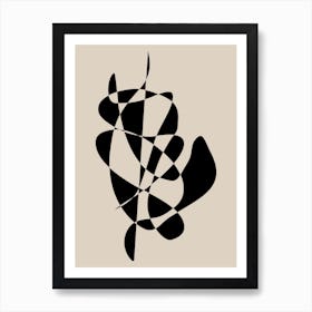 Abstract Black Shapes Poster Art Print