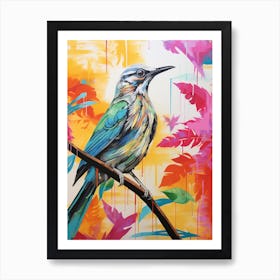 Colourful Bird Painting Mockingbird 2 Art Print