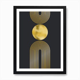 Black and Gold Geo Minimal Art Print