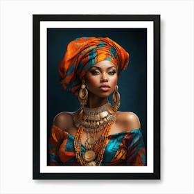 Beautiful, Sexy, and Alluring Black Woman Illustration 5 Art Print