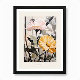 Flower Illustration Calendula 1 Poster Art Print