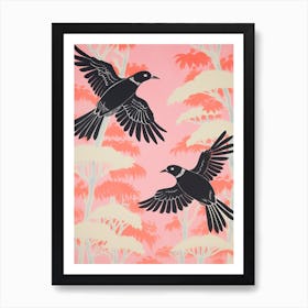 Vintage Japanese Inspired Bird Print Kiwi 1 Art Print