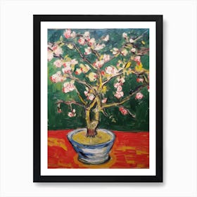 Still Life Of Apple Blossom With A Cat 2 Art Print