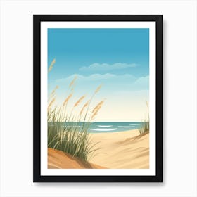 Baltic Sea And North Sea, Minimalist Ocean and Beach Retro Landscape Travel Poster Set #3 Art Print