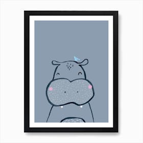 Inky Hippo Art Print