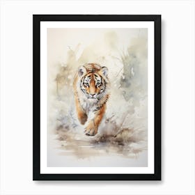 Tiger Illustration Drawing Watercolour 3 Art Print