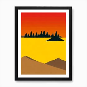 Yellowstone National Park United States Of America Retro Two Tone Art Print