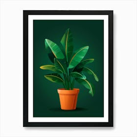 Banana Plant In A Pot 1 Art Print