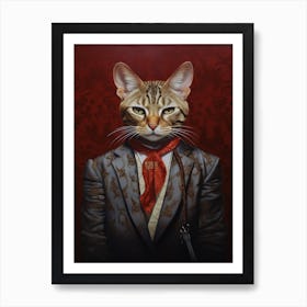 Gangster Cat Ocicat Art Print