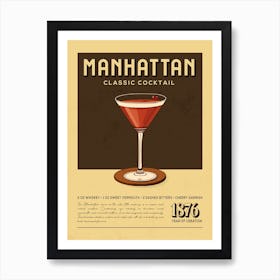 Manhattan Classic Cocktail Art Print