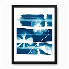 Blue Poppy Ink On Paper Art Print