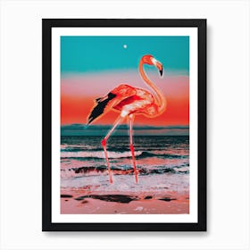 A Collage Flamingo Surrealist Art Print