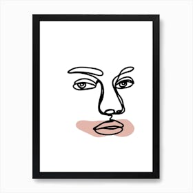 Female Face Alt Line Art Art Print