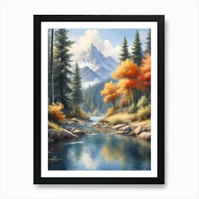 River In Autumn Art Print