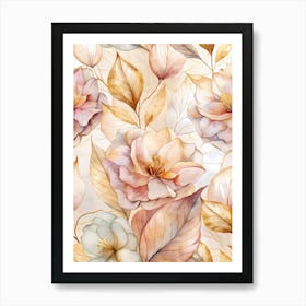 Watercolor Floral Pattern 11 Art Print