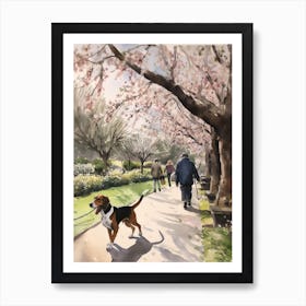 Painting Of A Dog In Royal Botanic Gardens, Kew United Kingdom In The Style Of Watercolour 01 Art Print