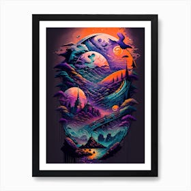 Colorful Purple Dreamscape Painting Art Print