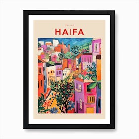 Haifa Israel 4 Fauvist Travel Poster Art Print