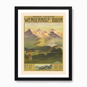 Historic Wengernalp Bahn Berner Oberland Station Scheidegg Art Print