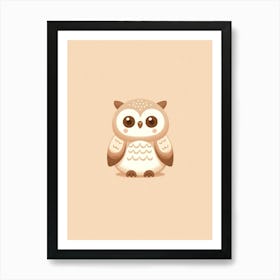 Cute Owl Graphic Print For Baby Room Art Print