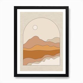 Pastel Desert Mountains Art Print